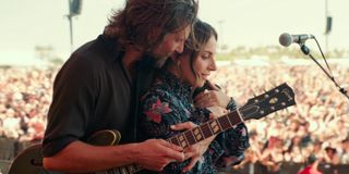 Bradley Cooper and Lady Gaga on stage as Jackson and Ally in Star is Born