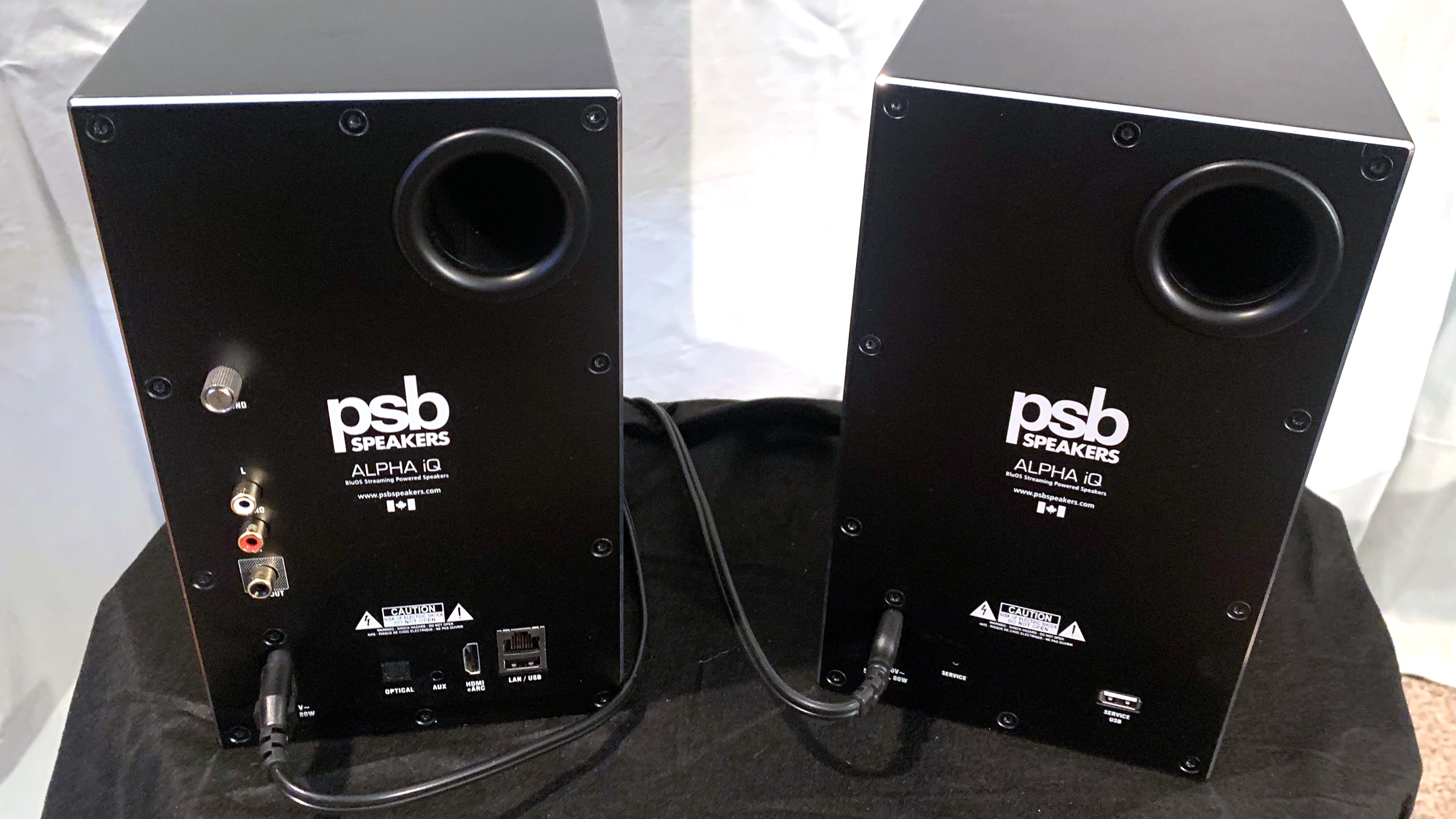 PSB Alpha iQ wireless speakers back views
