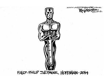 Editorial cartoon Philip Seymour Hoffman