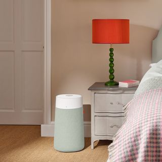 BlueAir Blue 3250 air purifier next to bed