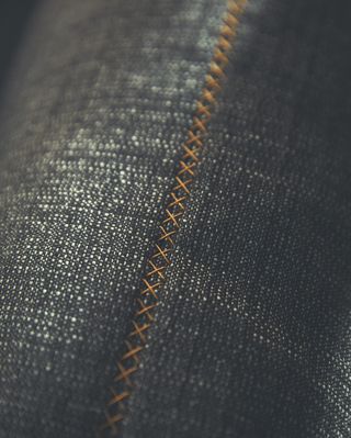 Stitching detail on seating by Paul Smith and DePadova