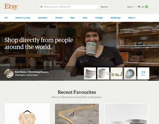 Etsy shows random content on the front page to helps users explore the site