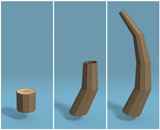 Use a simple cylinder to form the trunk