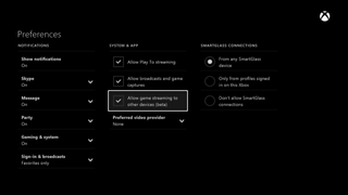 Xbox One Settings for Game Streaming