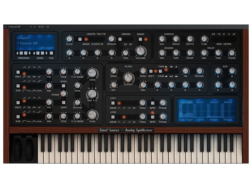 Saurus's sub-oscillator offers some unusual waveforms that go beyond the pulse waves offered by traditional subs.