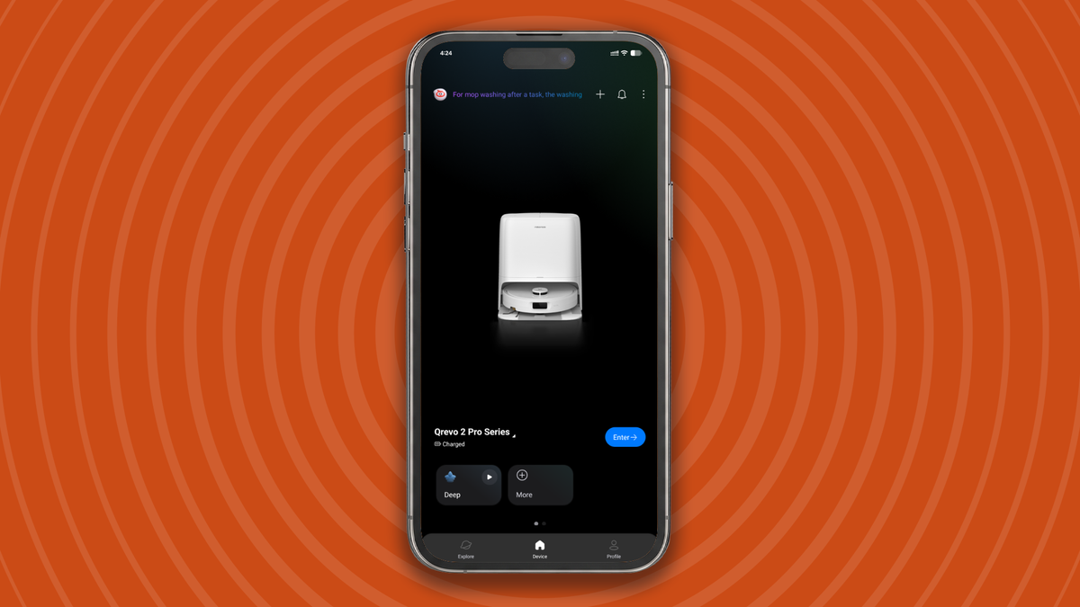 App home screen for Roborock Qrevo 2 Pro