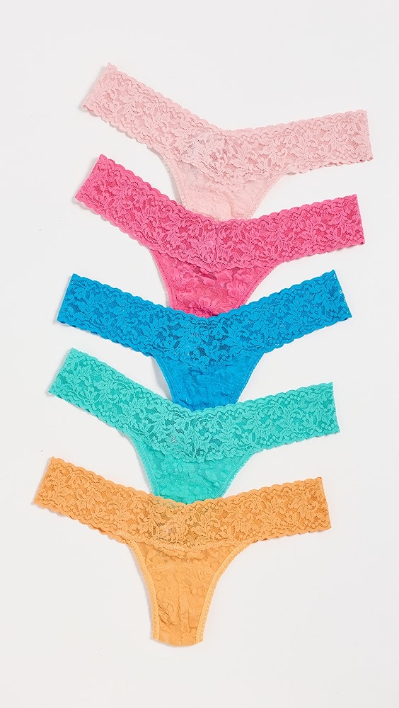 Signature Lace Low Rise Thong 5 Pack - Rngs