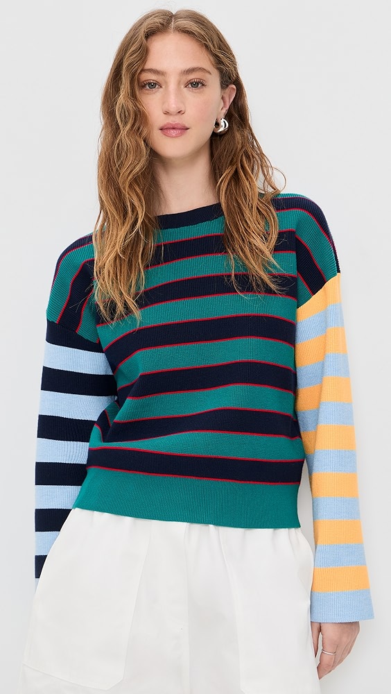 English Factory Striped Knit Top