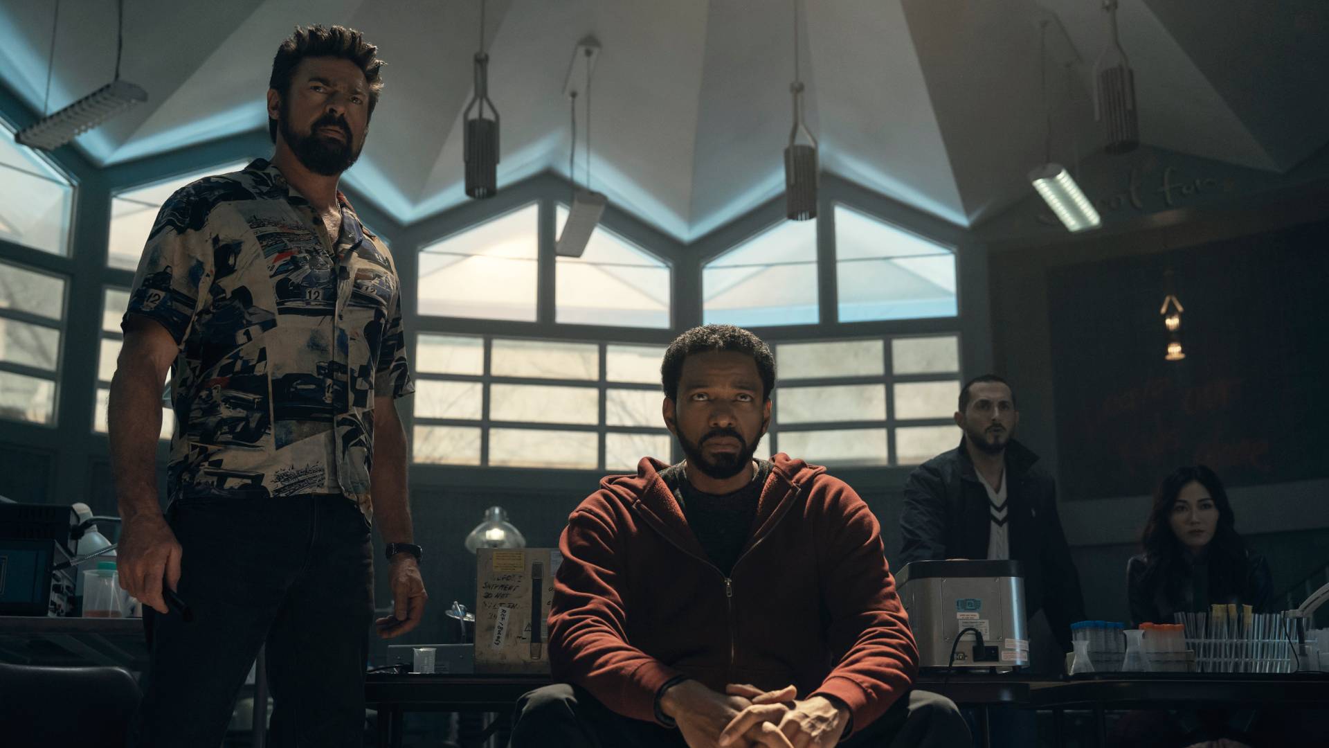 Butcher (Karl Urban), Mother's Milk (Laz Alonso), Frenchie (Tomer Capone) and Himiko (Karen Fukuhara)