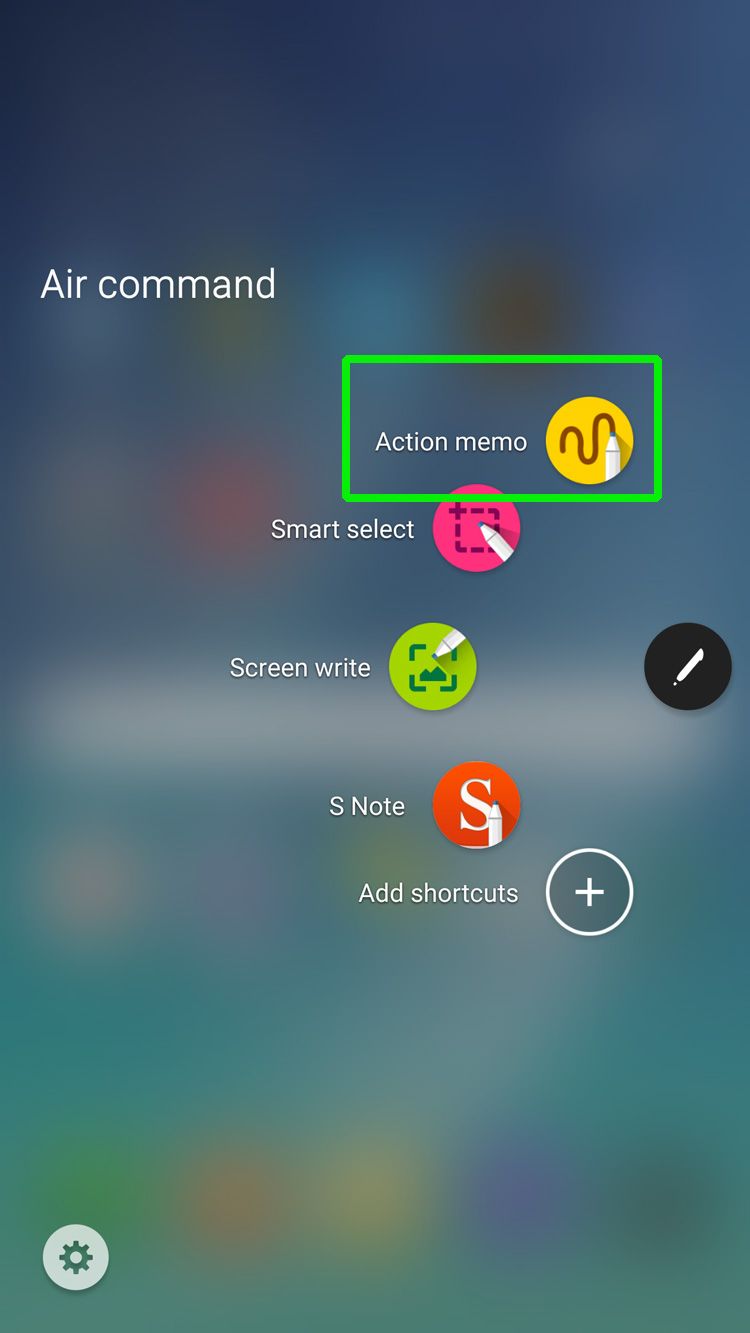 samsung action memo app