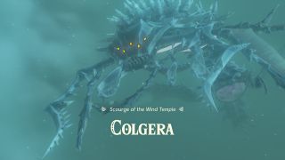 Wind temple boss Colgera flying towards player