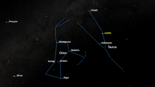 See Taurus high in the night sky on Feb 15, 2025