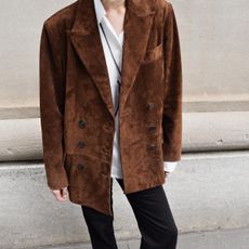 Brown suede blazer