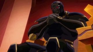 Darkseid sitting on throne in Justice League Dark: Apokolips War