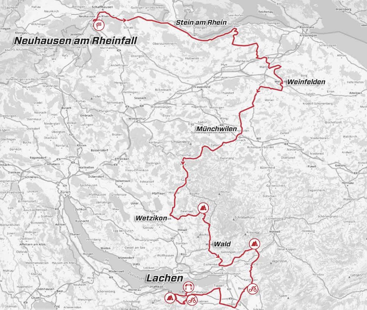 Stage 2 map 2021 Tour de Suisse
