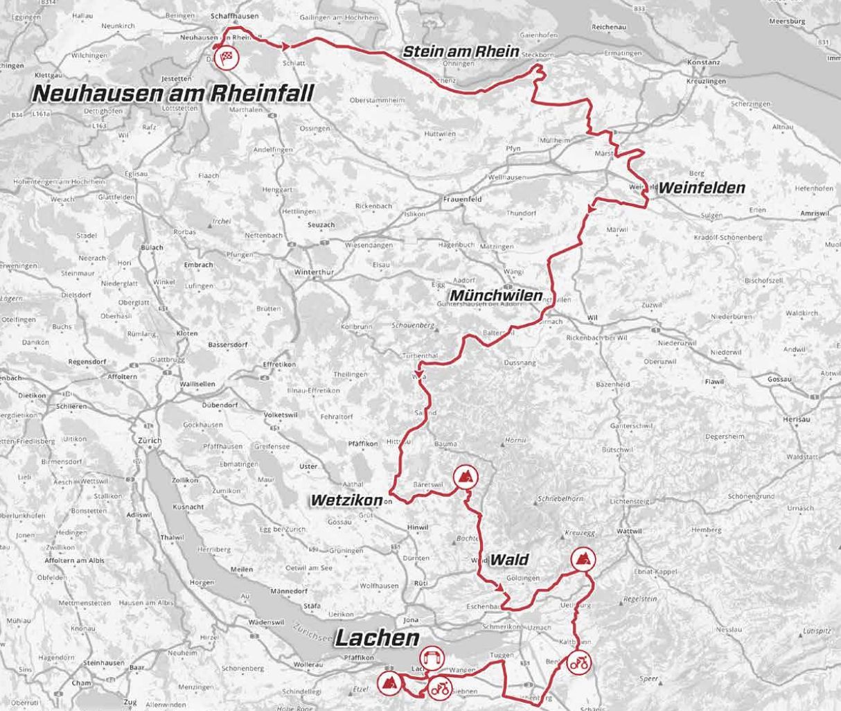 Stage 2 map 2021 Tour de Suisse