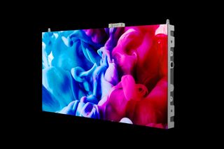 A new dvLED display from Sharp/NEC showing stunning imagery in bright blue, pink and red.