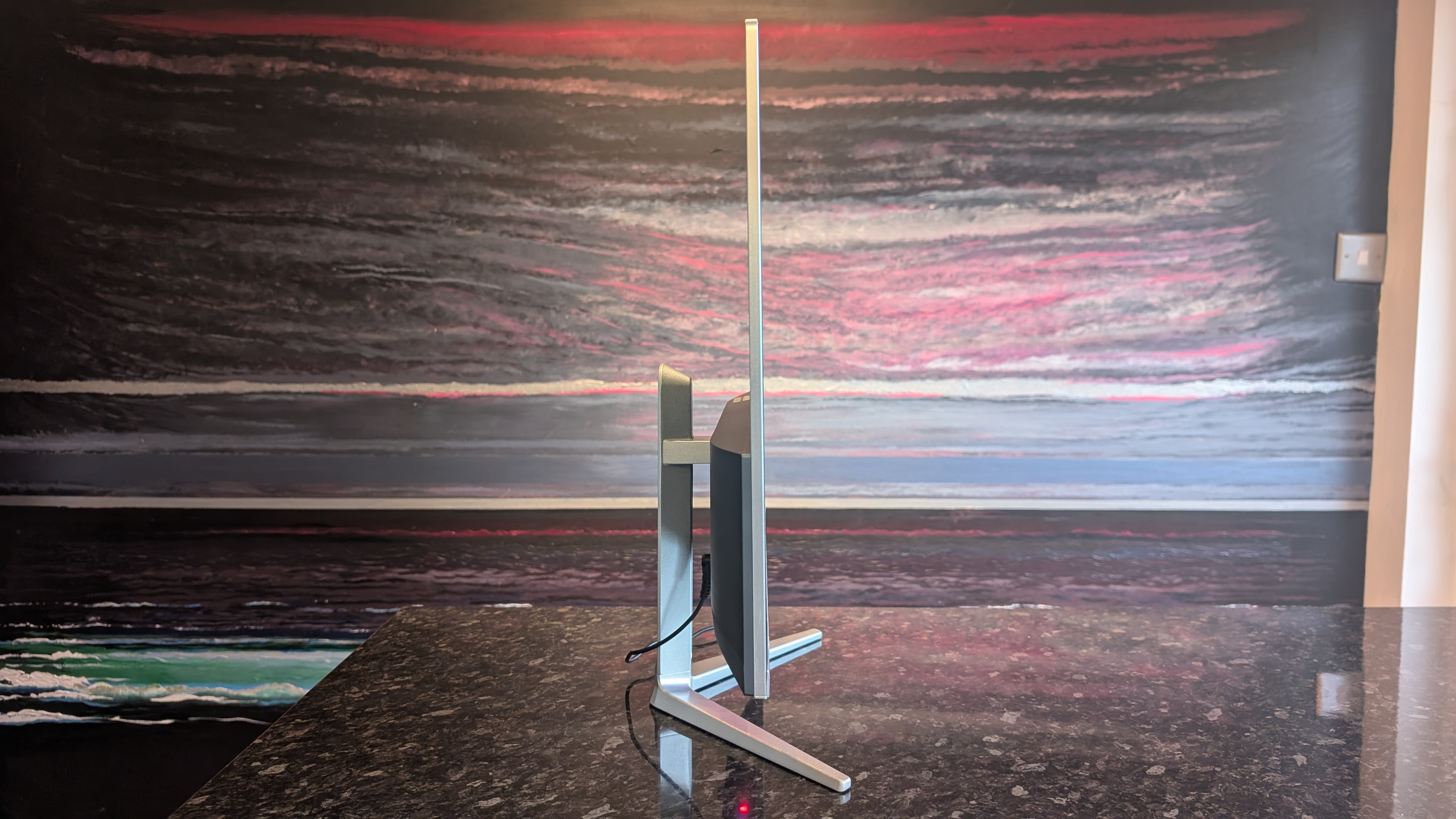 The Medion Signium 27 S1 AIO desktop pictured on a marble worksurface.