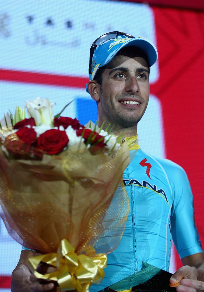 Fabio Aru on the final podium for third.