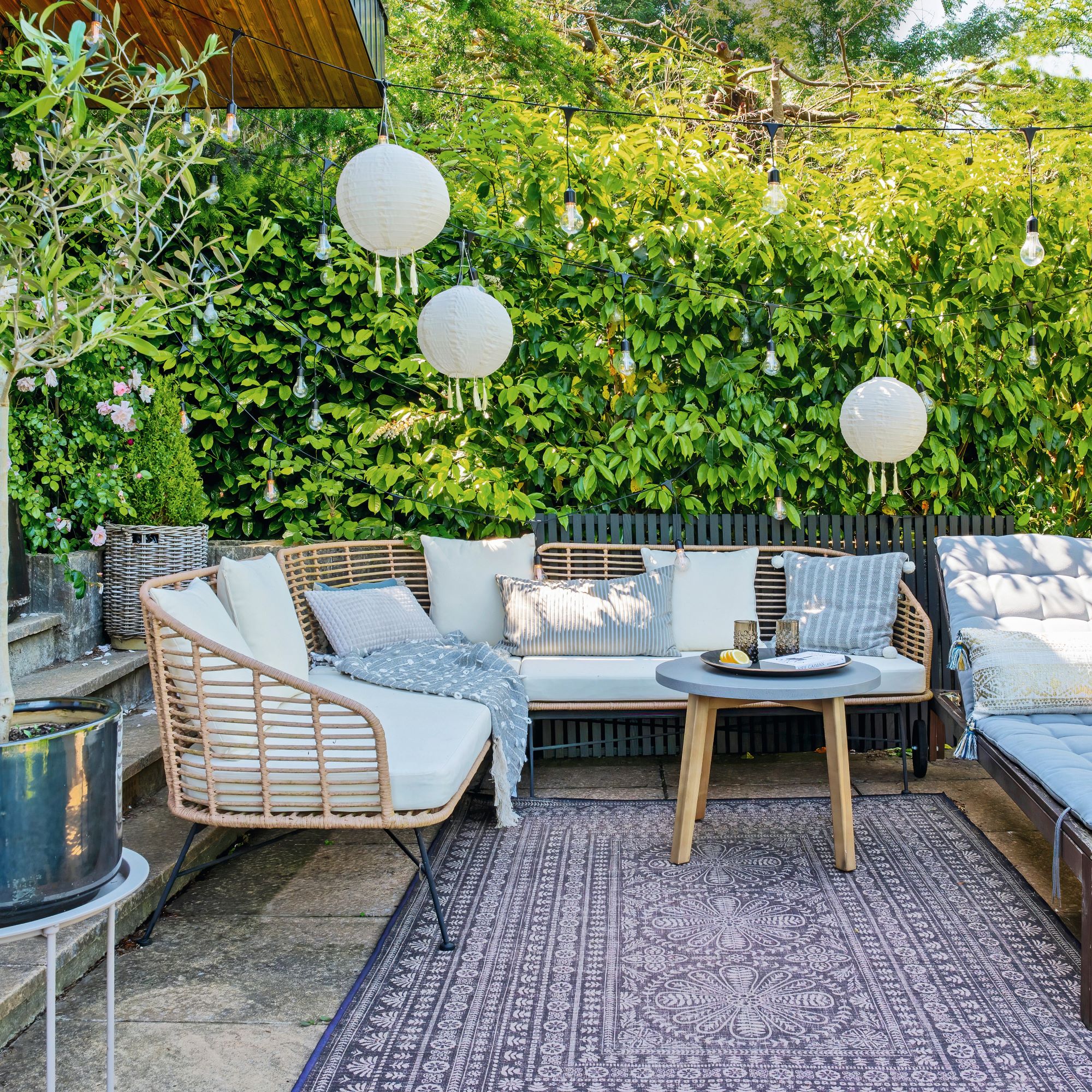 corner sofa on patio