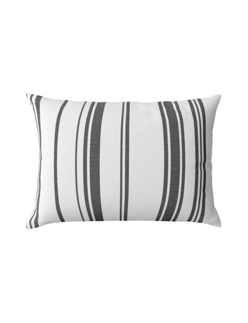 Woven Striped Lumbar Pillow Black/Ivory
