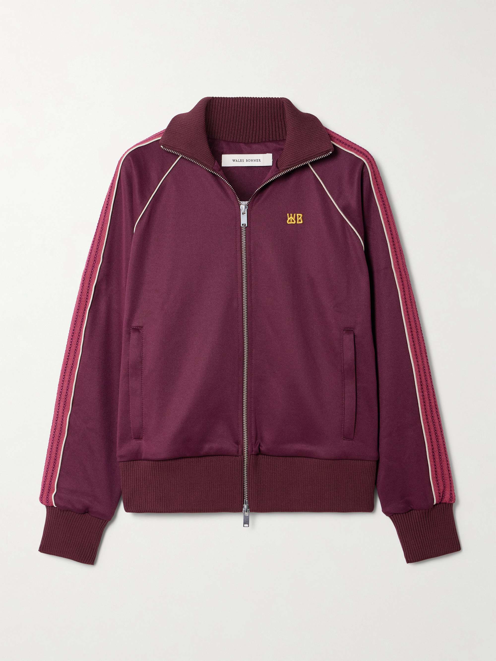 Mantra Knit-Trimmed Embroidered Jersey Jacket