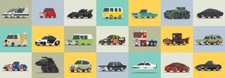 famous cars illustration