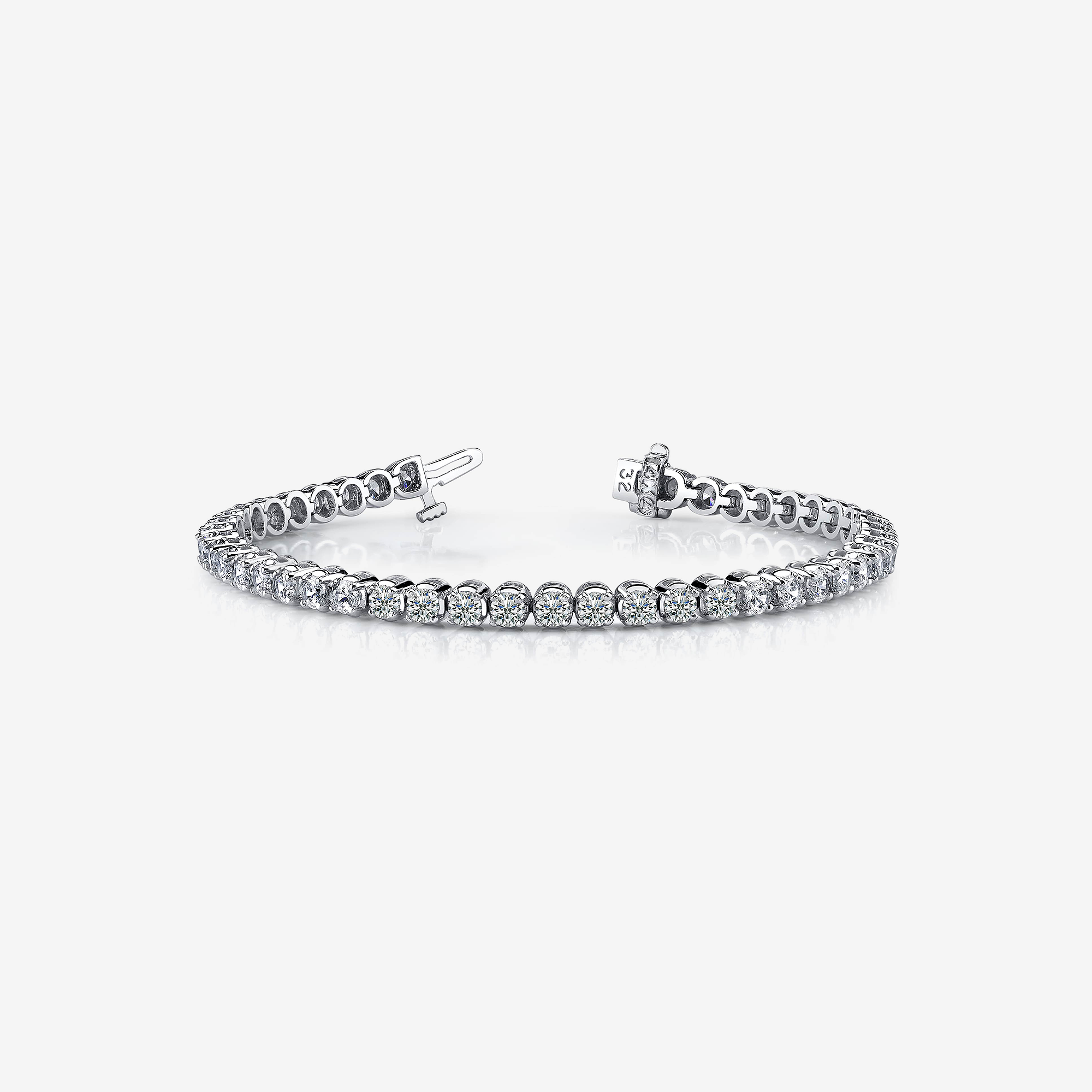 Semi-Illusion Diamond Tennis Bracelet - White Gold 14k