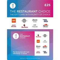 Restaurant Choice Gift Card: Give a meal out at £25