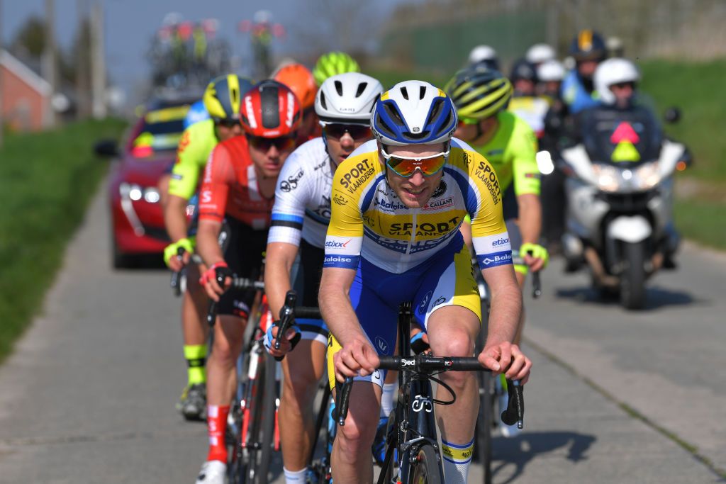 Thomas Sprengers (Sport Vlaanderen) leads the breakaway
