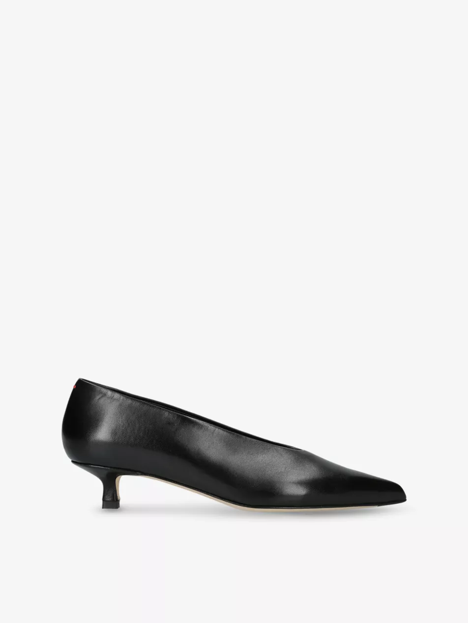 Clara Pointed-Toe Heeled Leather Pumps