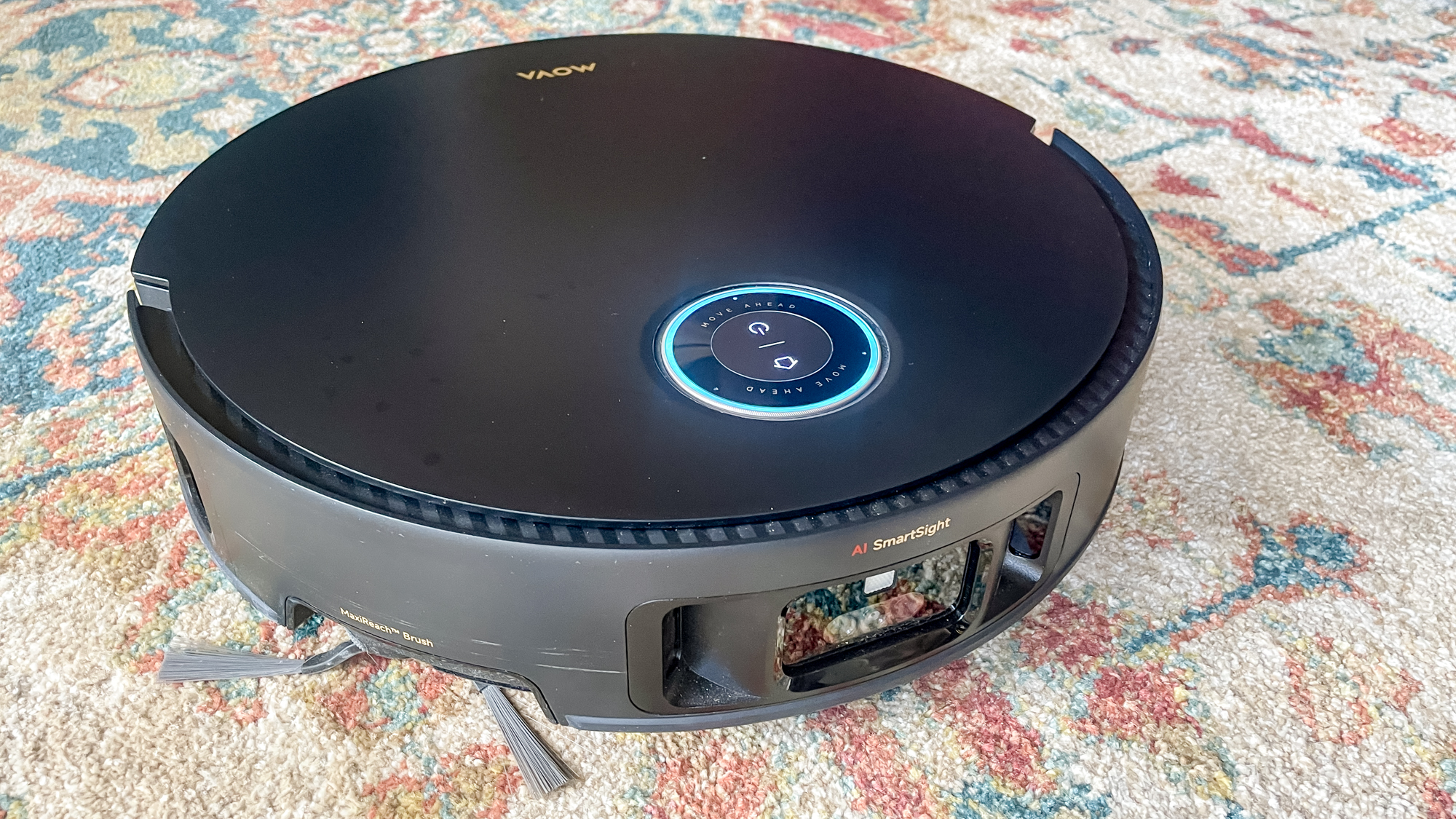 Mova Mobius 60 robot vacuum on carpet