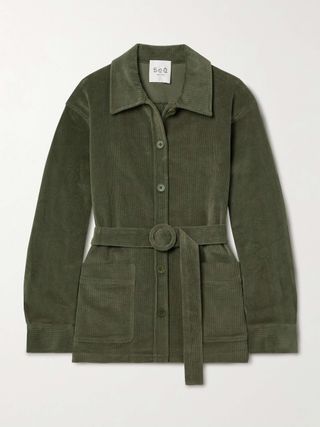 Carine Belted Cotton-Blend Corduroy Jacket