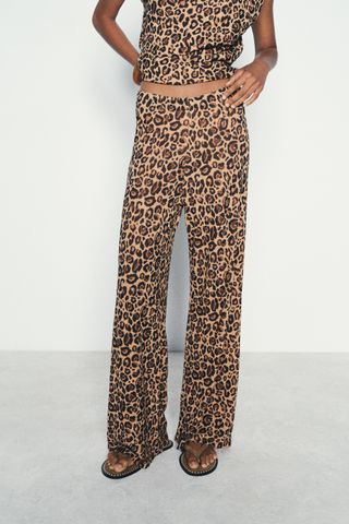 Animal Print Knit Pants