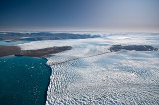 This relatively small outlet glacier is just one of hundreds (there are many much larger) that move ice from the interior of the Greenland ice sheet out to the ocean.