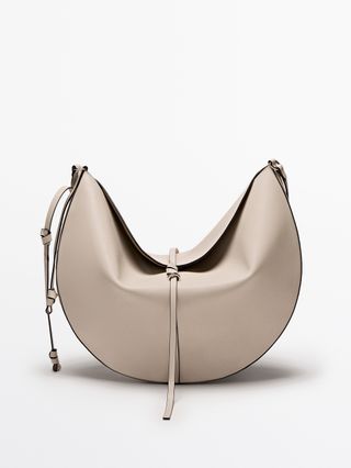 Massimo Dutti, Nappa leather half moon bag