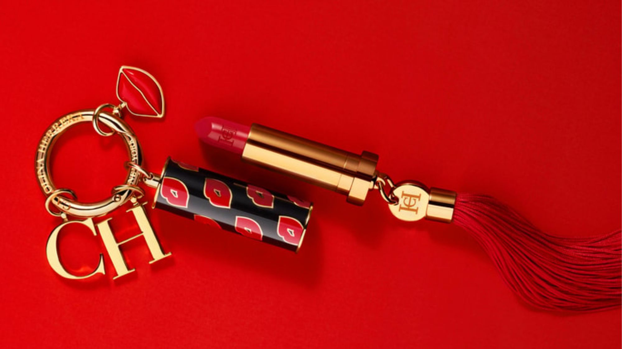 the Carolina Herrera Lipstick charms