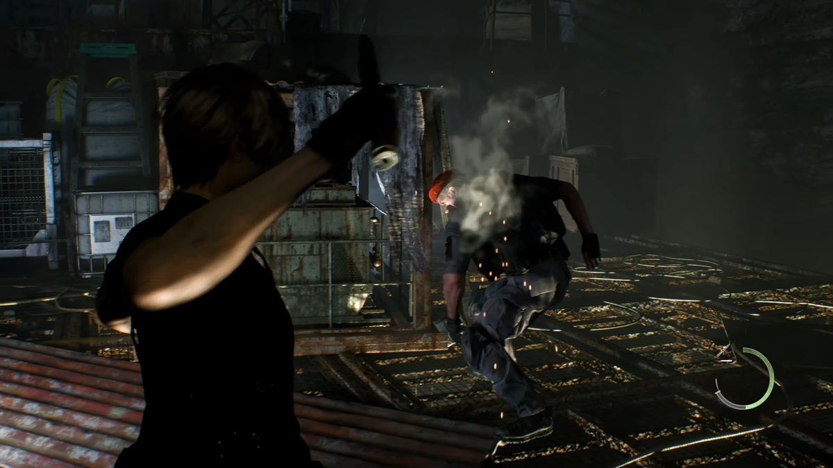 Leon parrying Krauser who is falling away