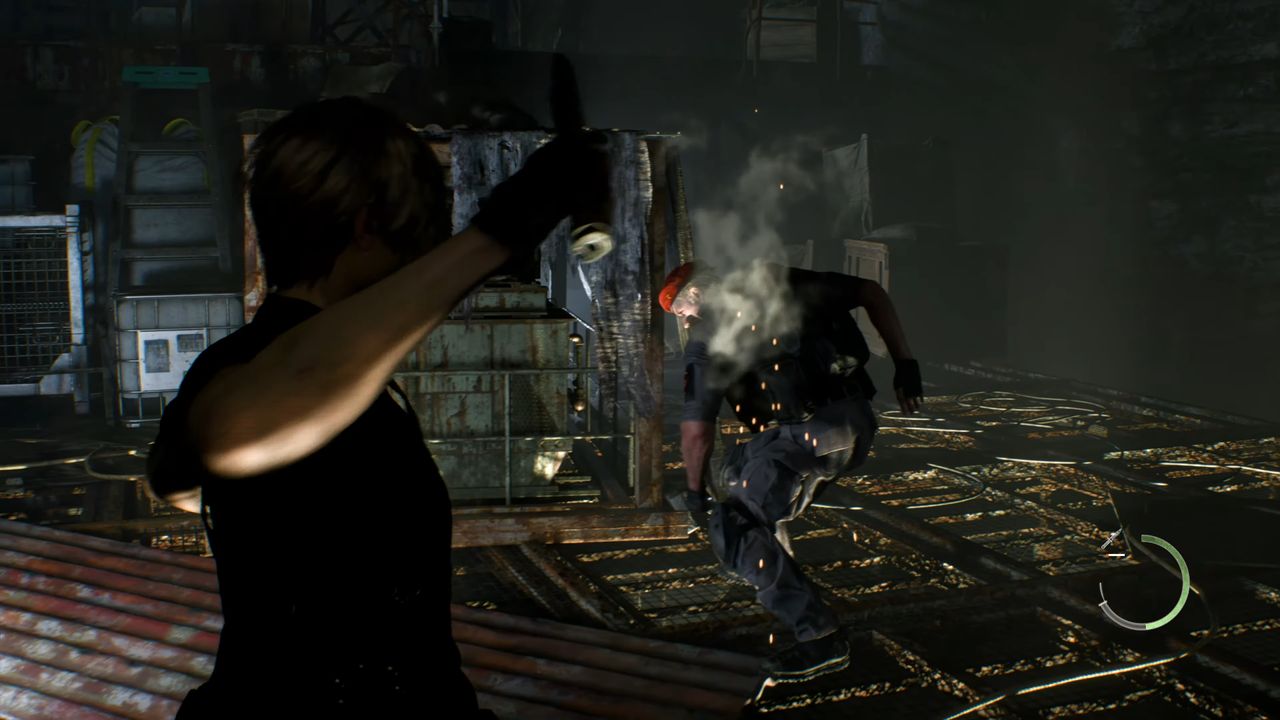 Leon parrying Krauser who is falling away