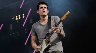 John Mayer performing live on stage at the Hard Rock Calling festival in London on June 28, 2008. 