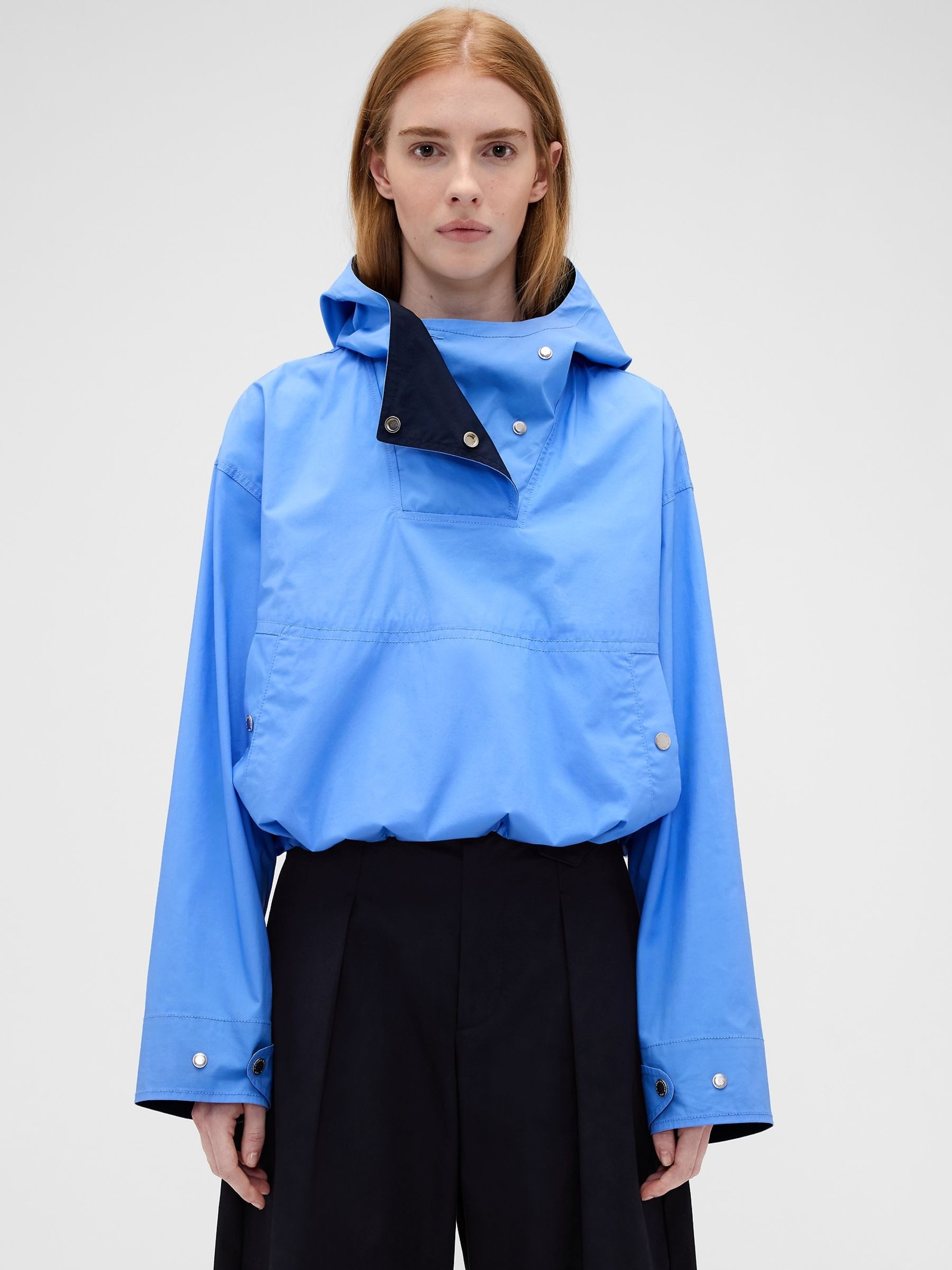 Gap X Victoria Beckham Blue Hooded Pullover Jacket