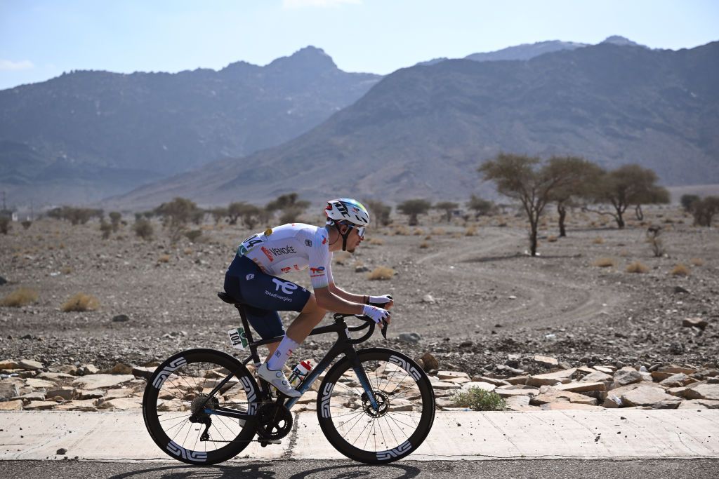 BIR JAYDAH MOUNTAIN WIRKAH SAUDI ARABIA JANUARY 29 Joris Delbove of France and TotalEnergies competes during the 5th AlUla Tour 2025 Stage 2 a 1577km stage from AlUla Old Town to Bir Jaydah Mountain Wirkah 923m on January 29 2025 in Bir Jaydah Mountain Wirkah Saudi Arabia Photo by Szymon GruchalskiGetty Images