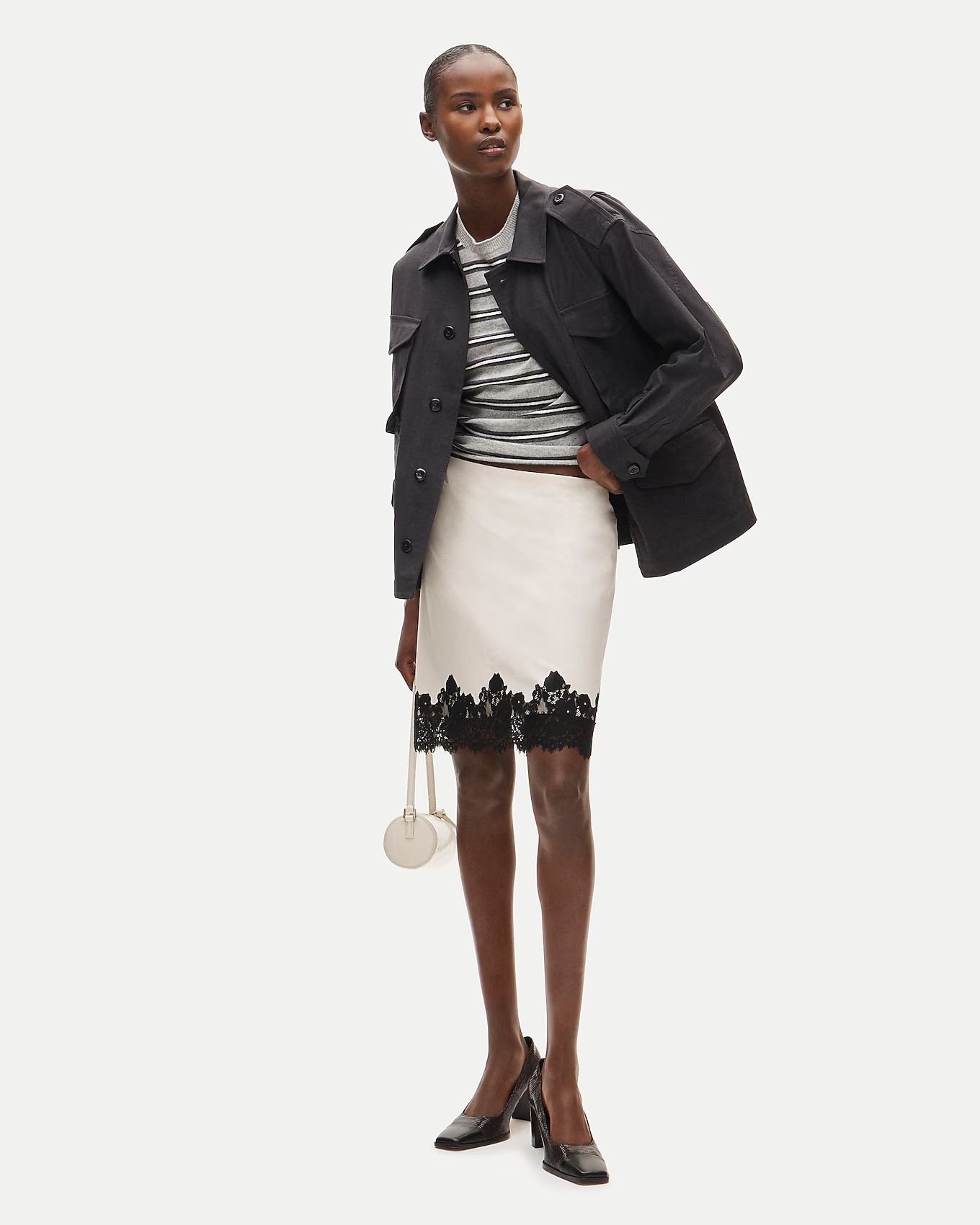 J.Crew, Fairfax Skirt in Croc-Embossed Leather
