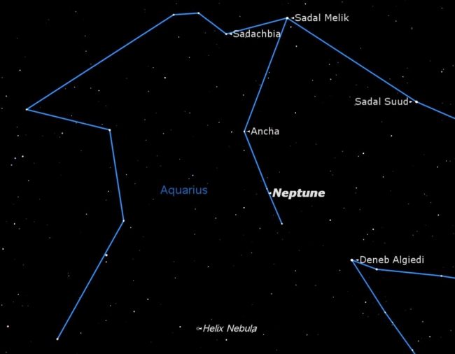 Illustration of Neptune after completing its first orbit since the planet's discovery in 1846.