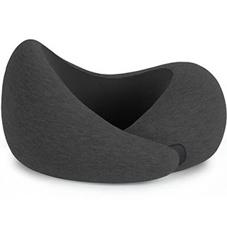 Ostrichpillow Go Neck Pillow - Almohada de viaje de espuma viscoelástica de primera calidad, diseño ergonómico de 360º, lados asimétricos, bolsa de viaje incluida, funda modal lavable