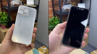 A dummy unit supposedly showing the iPhone 13 Pro's final design
