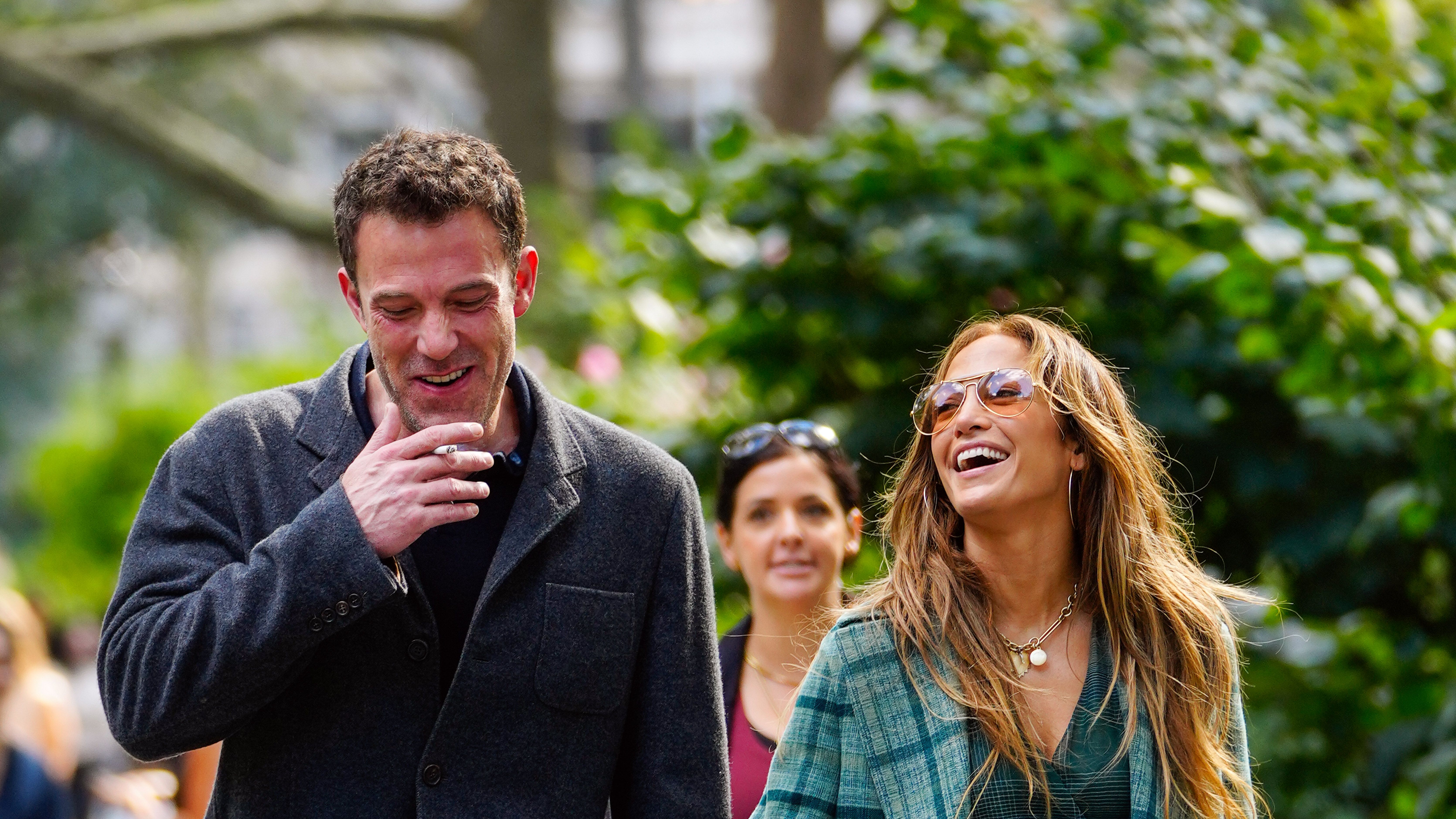 new york, new york september 26 jennifer lopez and ben affleck are seen on september 26, 2021 in new york city photo by gothamgc images