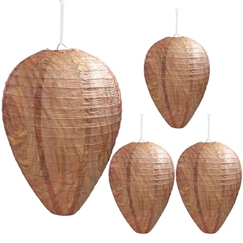4 Pack Wasp Nest Decoy Hanging Wasp Nest Stay Away From Wasps Hornets Yellow Jackets