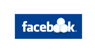 Facebook's old logo (now Meta) with the two letter 'o's replaced with a pile of snowballs.