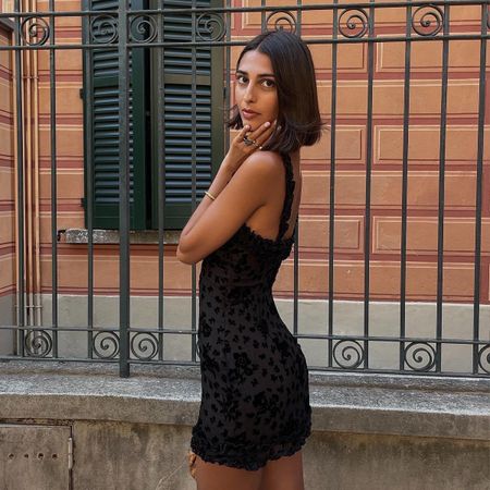 Creator @salome.mory wearing an LBD in Italy